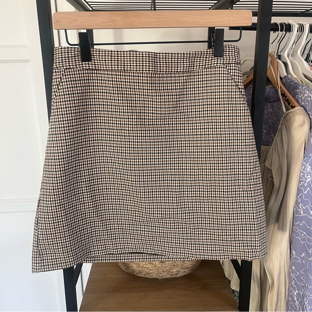 Mango Houndstooth Mini Skirt